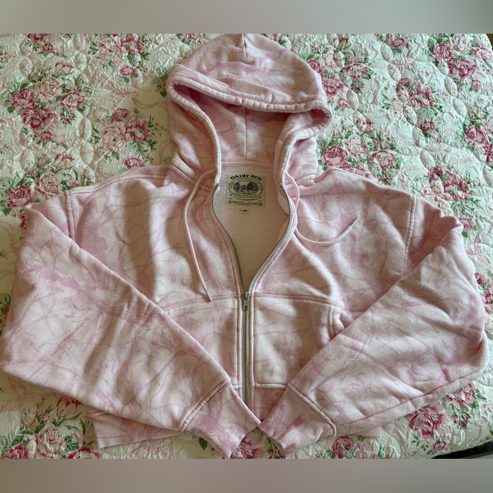 Pink dairyboy camo hoodie size xs